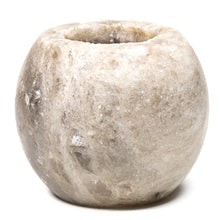 Charger l'image dans la galerie, Bougeoir sphérique en cristal de sel gris