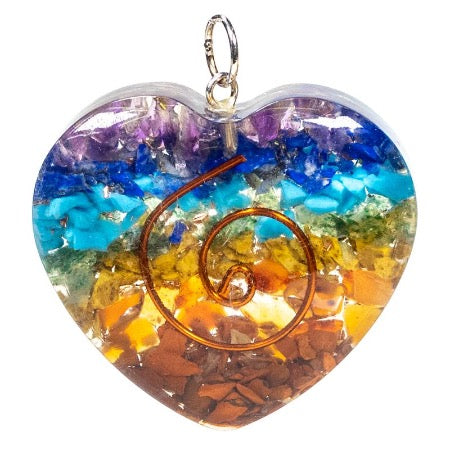 Collier coeur des 7 Chakras