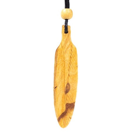 Collier plume en Palo Santo