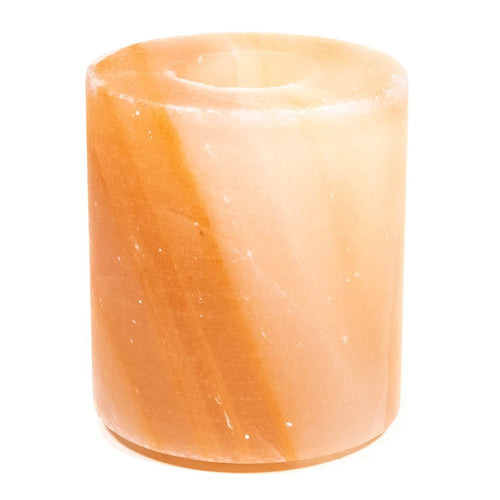 Bougeoir cylindrique en cristal de sel