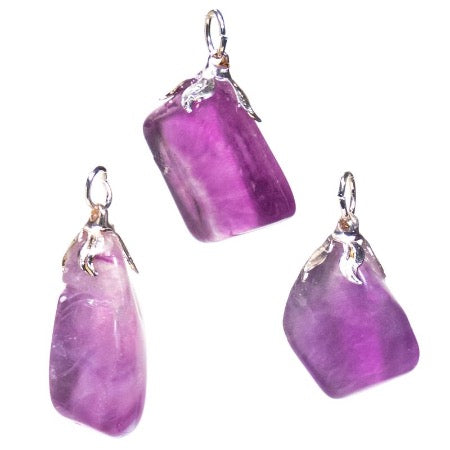 Pendentif en Fluorite mauve