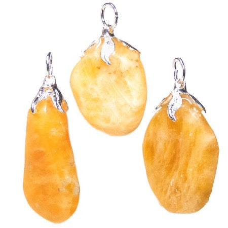 Pendentif en Calcite orange