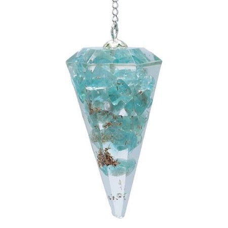 Pendule en Orgonite et Apatite bleue