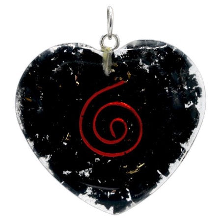 Collier coeur en Orgonite et Shungite